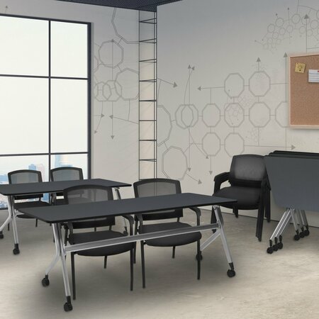 REGENCY Knight Multi-Purpose Office Mesh Side Chair or Training Room Chair, Black, 8PK 5675BK8PK